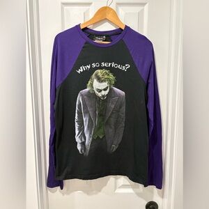 The joker heath ledger dark knight 3/4 sleeve t shirt size medium 2015